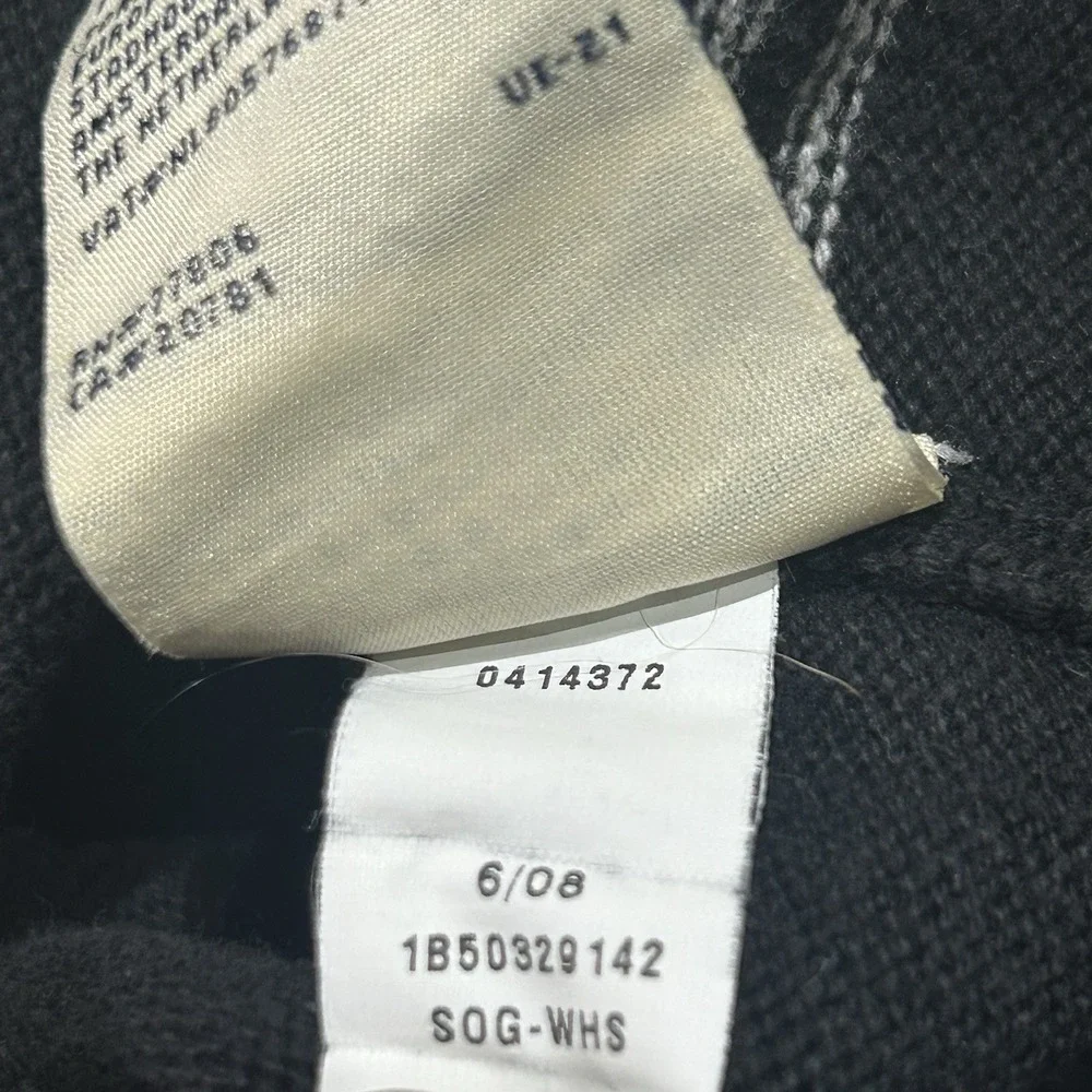 Crest by Tommy Hilfiger Men's XL Striped Crewneck Sweater 100% Cotton Black